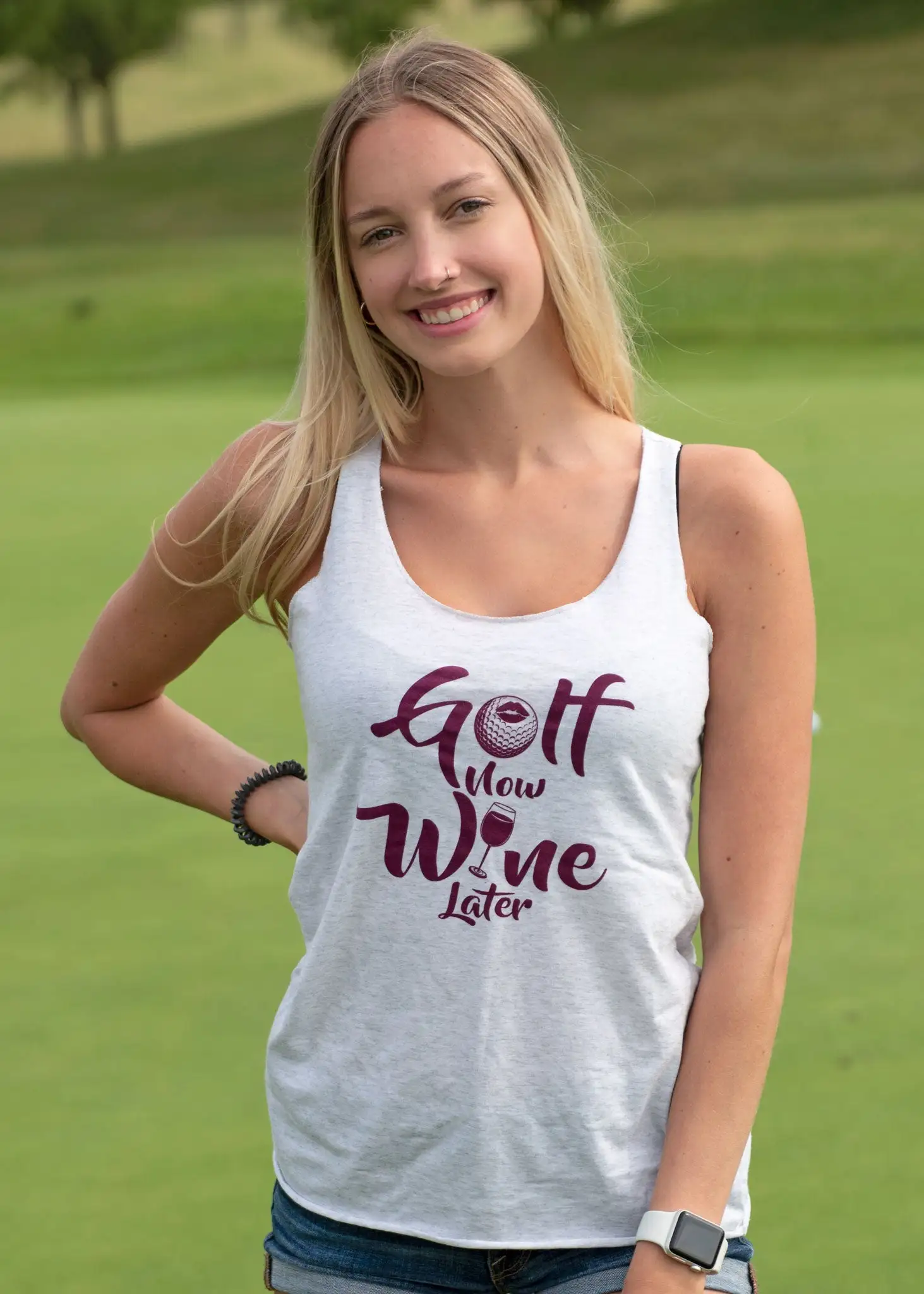 Stroke Play Golf Apparel Golf Now Wine Later Women's Tank Top 7 Stroke Play Golf Apparel Golf Now Wine Later Women's Tank Top - Image 5