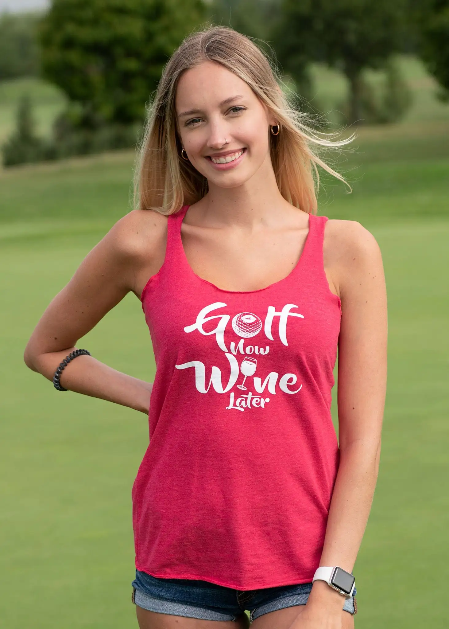 Stroke Play Golf Apparel Golf Now Wine Later Women's Tank Top 4 Stroke Play Golf Apparel Golf Now Wine Later Women's Tank Top - Image 2