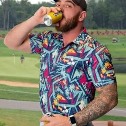 Stroke Play Golf Apparel Electric Palms Men's Golf Polo -golf clubs Shop ElectricPalm2 scaled