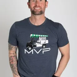 Stroke Play Golf Apparel MVP Men's T-Shirt -golf clubs Shop Stroke Play MVP tshirt t logo navy front 2 cotton poly 54157267 4902 425d 9bee eba82721b7b6