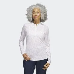 golf clubs Shop 41 Adidas Ultimate365 Printed 1/4-Zip Mock-Neck Golf Polo Shirt