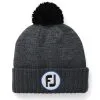 FootJoy Pom Pom Knit Hat -golf clubs Shop footjoy pom pom solid knit beanie charcoal black